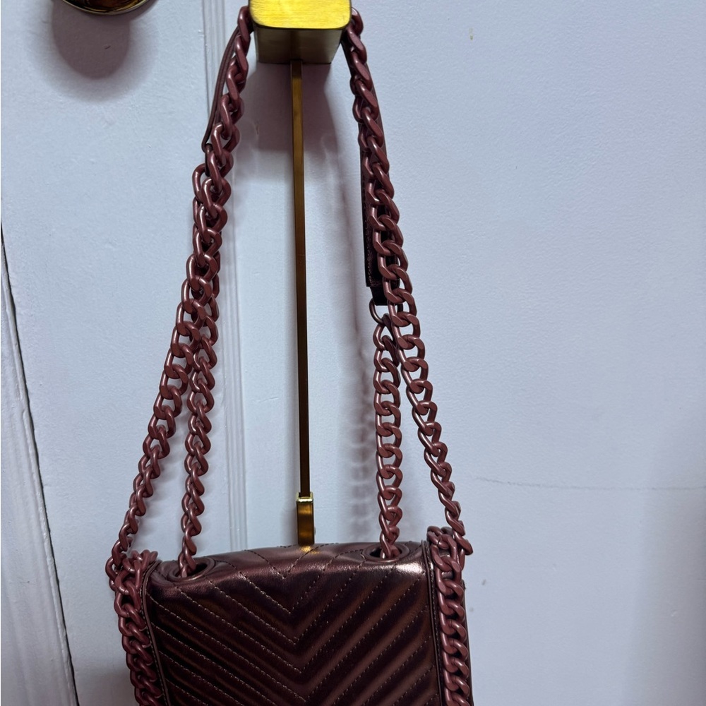 EUC Aldo Burgundy Chevron Crossbody Bag